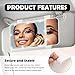 VKQTS 2026 New HD Car Mirror Vanity with Light,Adjustable Car Visor Mirror with 3 Color Modes & 5X Magnification,Rechargeable Touch Control LED Cars Makeup Mirrors for Women (White)