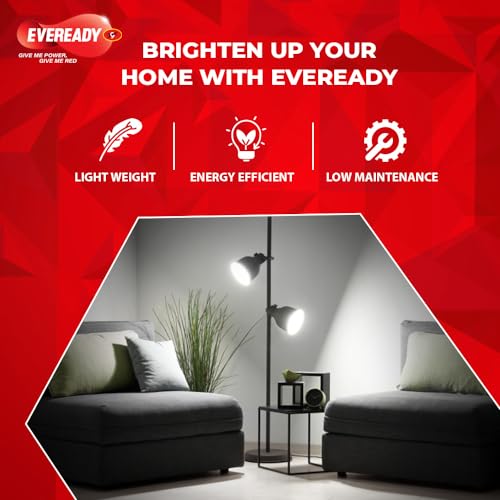 Image of Eveready 5W LED Light Bulb | Long Life & Low Maintenance | Mercury-Free | High Efficiency & Glare-Free Light | 100 Lumens Per Watt | Cool Day Light (6500K) | Pack of 4| b22d