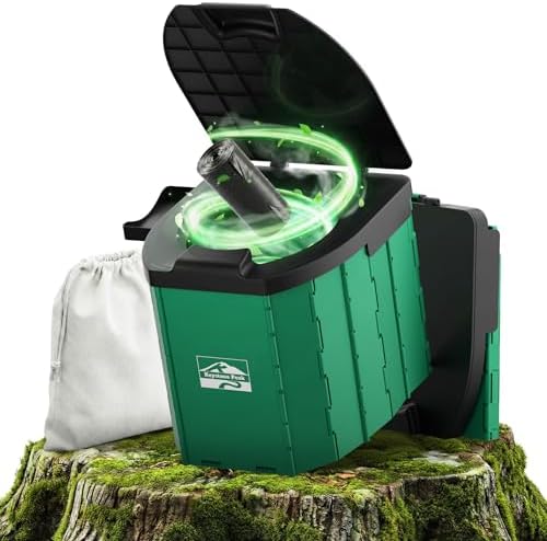 Keystone Peak Portable Camping Toilet – Foldable Travel Potty for Adults | Compact & Sturdy Porta Potty for Camping, Hiking, Car Trips & Emergencies – Comfort Anywhere