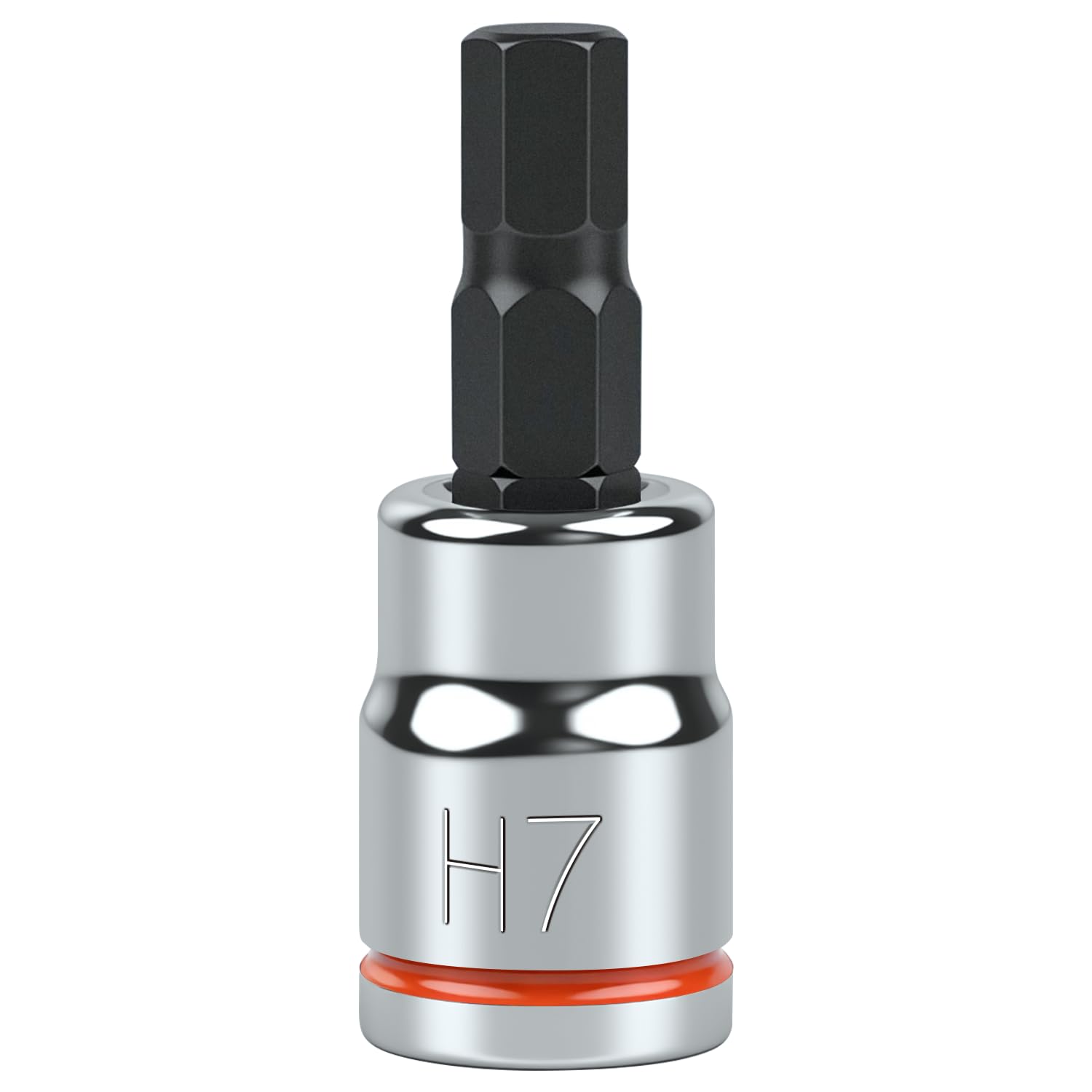 3/8 Inch Drive Hex Bit Socket, H7, Full Polished, Premium CR-V &amp; S2 Alloy Steel Head Made for Auto/Mechanical