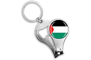 National Flag Palestine Souvenir Gift: Multifunctional Keychain, Bottle Opener, and Nail Clippers