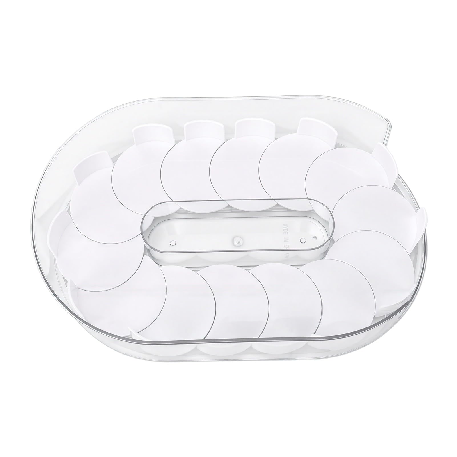 Wakects Organizzatore Girevole per Frigo Organizzatore Girevole per Frigo in Plastica Fondo Antiscivolo a 360 Gradi 12,99 X 8,46 X 2,87 Pollici per Armadietto del Frigorifero Conservazione di
