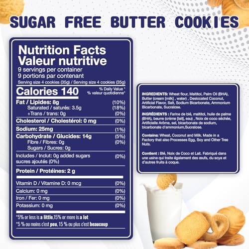 Sugar Free Butter Cookies 36 Count Traditional Danish Cookies, Premium Assorted Shortbread cookies for Diabetics (1 Pk, 11 Ounce) - Image 3