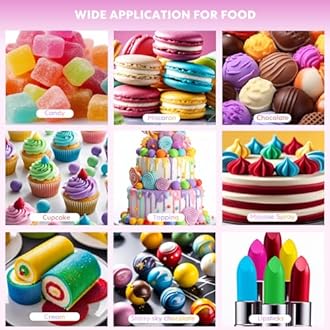 Oil Based Food Coloring Powder for Chocolate 5 Colors Powdered Edible Food Dye for Sugar Candy Melts Oil Frosting Icing Dye for Backing Cookies Fondant Food Color for Cake Decorating - 10g/ Bottles