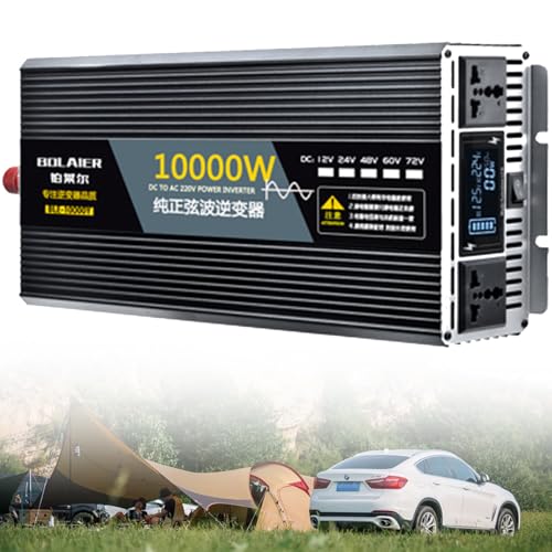 CLPYING 12000W Pure Sine Wave Inverter DC 12V/24V/48V/60V/72V to 110V/120V/220V/230V/240V AC Portable Power Bank Voltage Converter Solar Inverter (1000W)