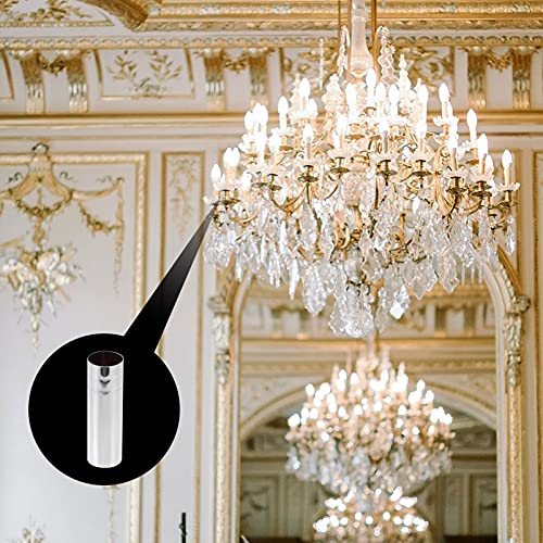 Coheali 2Pcs Color Style European Iron Silver Sleeves Candelabra Sleeve Candle Accessory For Tall Crystal Light Cover Accessories Xcm Holder Socket Covers Chandelier Metal Base Lighting #TOP3