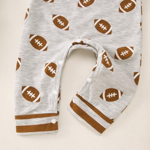 Ritatte Newborn Baby Boy Girl Football Jumpsuit Rugby Stripe Long Sleeve Romper Bodysuit Football Season Playsuit Outfit 6