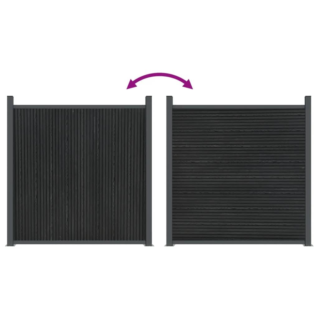 vidaXL Panel de Valla, Pared de Cerca Decorativa, Pantalla de Privacidad, Barrera para Jardín Patio Terraza Hogar, WPC Gris 872x186 cm