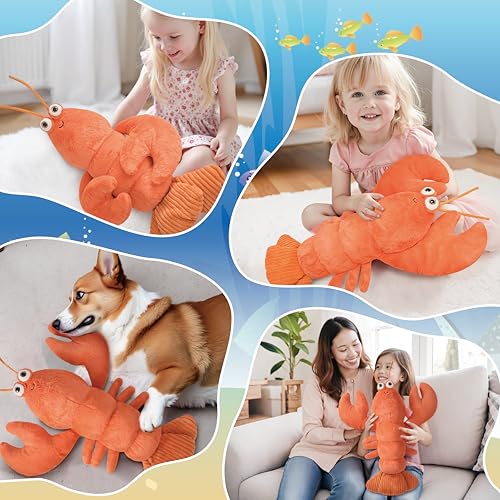 Image of Niuniu Daddy 20 inch 3.3 Pound Weighted Stuffed Animals Lobster for Kids Adults, Lobster Weighted Plushies Toy, Cute Body Pillow for Sleeping, Ocean Series Huggable Gift for Everyday Comfort