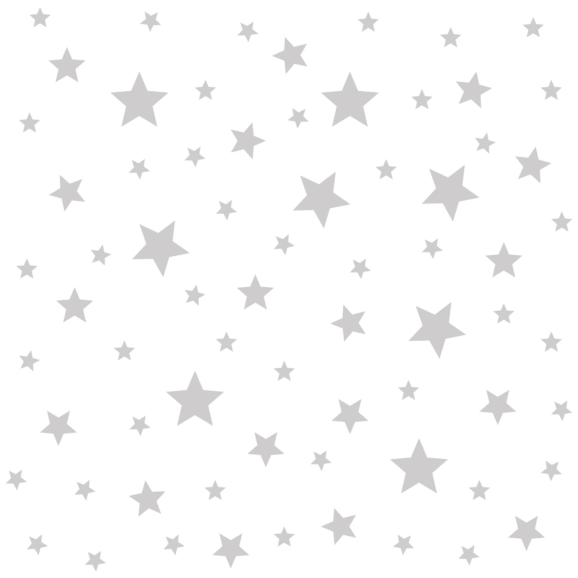 Stickerscape Star Wall Stickers (Standard - 1 Sheet - Light Grey) | Space Wall Stickers for a Night Time Themed Bedroom or Nursery | Easy to Apply, Cleanly Removable