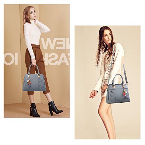Womens Purses and Handbags Ladies Designer Satchel Tote Bag Shoulder Bags, Gray