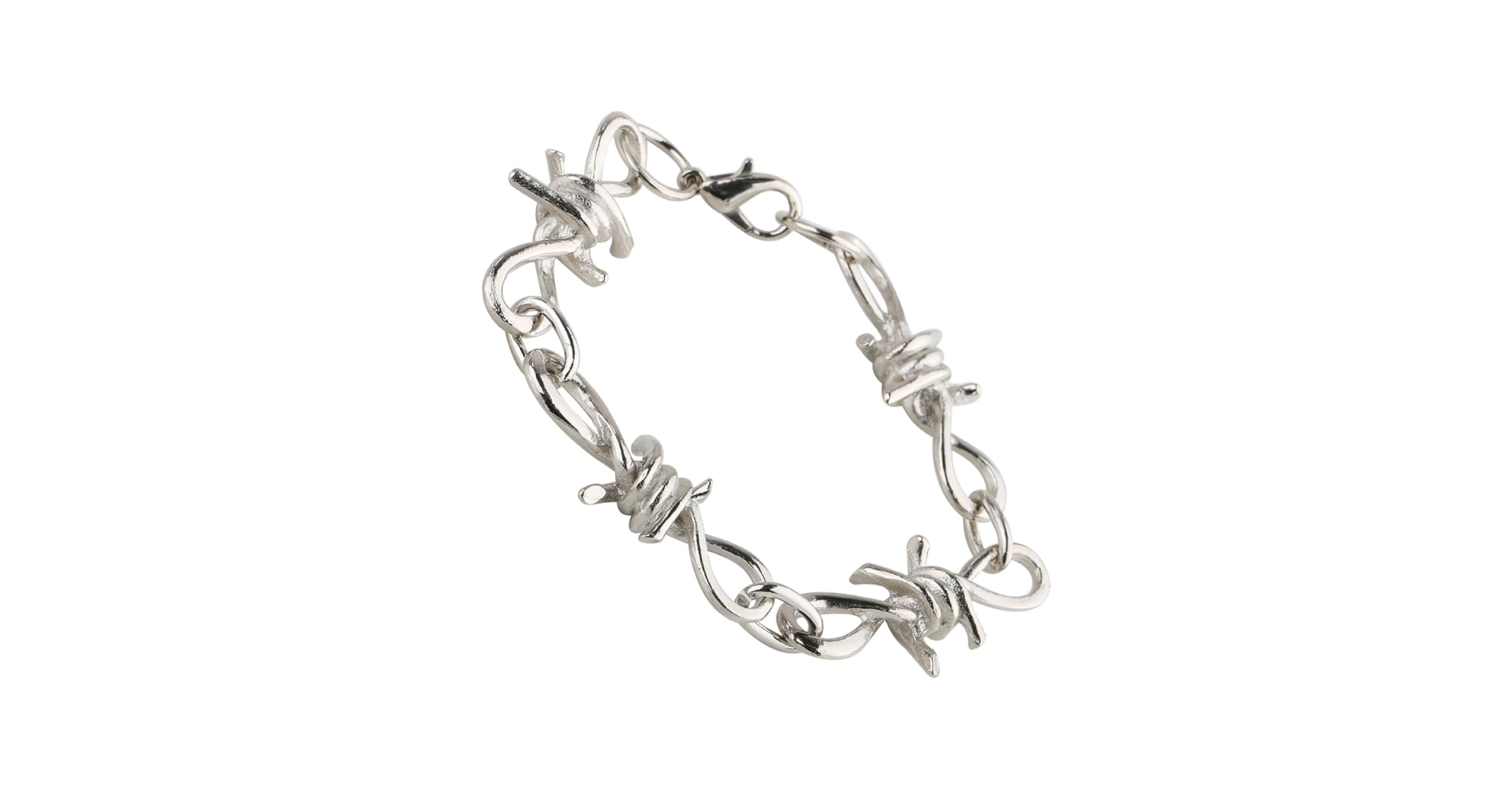 Amazon | [silver KYASYA]チェーンブレスレット 有刺鉄線 針金