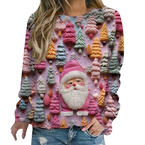 Weihnachtspullover Damen 3D Druck Hässliche Weihnachten Sweatshirts...