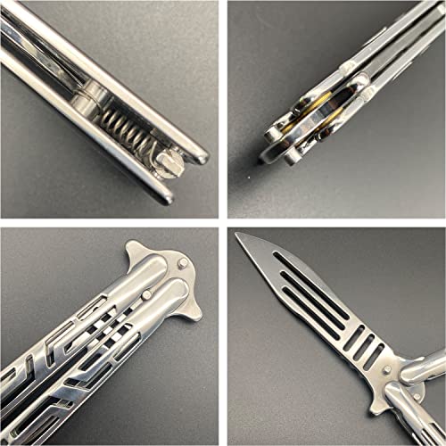 Practice Butterfly Trainer,Full Stainless Steel Acrobatic Trainer Unsharpened 100% Safe Dull Butterfly Trainer Butterfly Comb For Training (Cm12-B) #TOP3