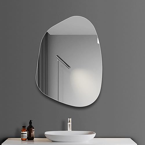 Miniatura 7 de Espejo de baño irregular, espejo de baño grande sin marco, moderno espejo asimétrico con bordes pulidos, espejo decorativo para sala de estar,