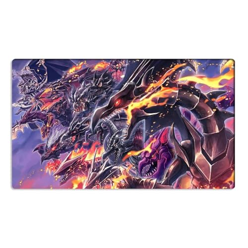 Mlikemat Alfombra de juego con diseño de dragón negro con ojos rojos TCG CCG, sin zonas + bolsa gratis (ZD014-624-K)