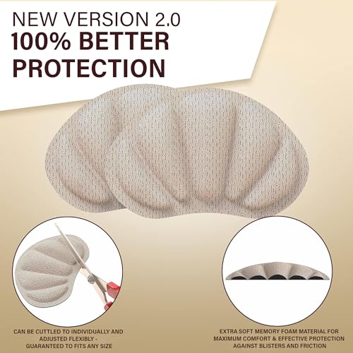 Bonzella Back of Heel Inserts Cushion Pads for Women & Men 2 Pairs-Heel Grips Liner Shoe Insoles for Loose Sneaker, Shoes & Boots Heel Protector Filler Insert Pads, Too Big Boots, Shoe Fit and Comfort