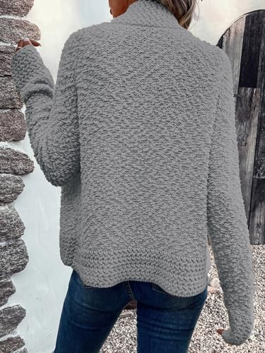 Image of PRETTYGARDEN Open Front Fall Lightweight Cardigan Sweaters for Women Trendy 2025 Popcorn Knit Cardigans Cute Sweater