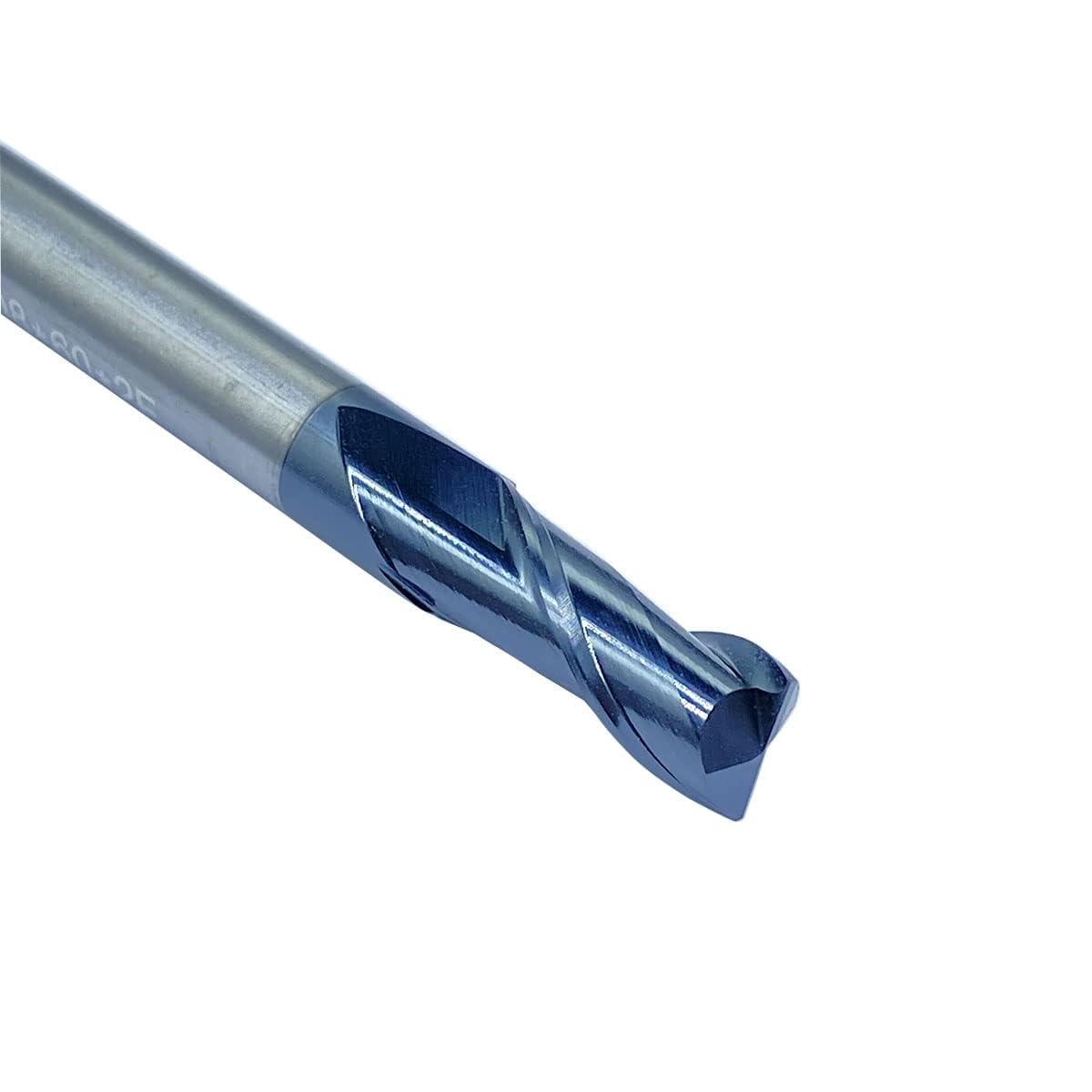 Lot de 5 HRC45 Diamètre de la pointe 10 mm Fraise à queue 2 tranchants CNC (HRC45D10x10x75-2F)