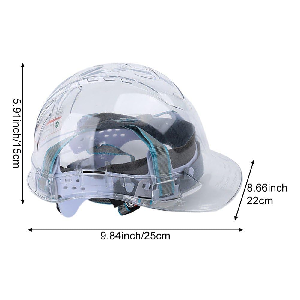 Przezroczysty przemysłowy kask ochronny, kask ochronny budowlany, kask ochronny dla pracowników, regulowany daszek ochronny do leśnictwa, pracowników budowlanych