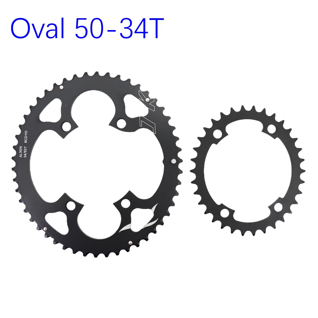 Platos para Bicicletas Plato de Bicicleta Carretera 110bcd 4 Pernos Ovalado Redondo 2X Plato Doble 52t 36t Unisex