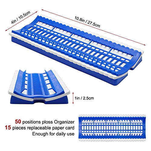 Image of Luxiv 50 Position Embroidery Floss Organizer, Thread Shelf with 15P Card | 50 Position Thread Holder And 15 Replaceable Cards, For Embroidery Floss, Needles, Cross Stitch And Sewing Projects