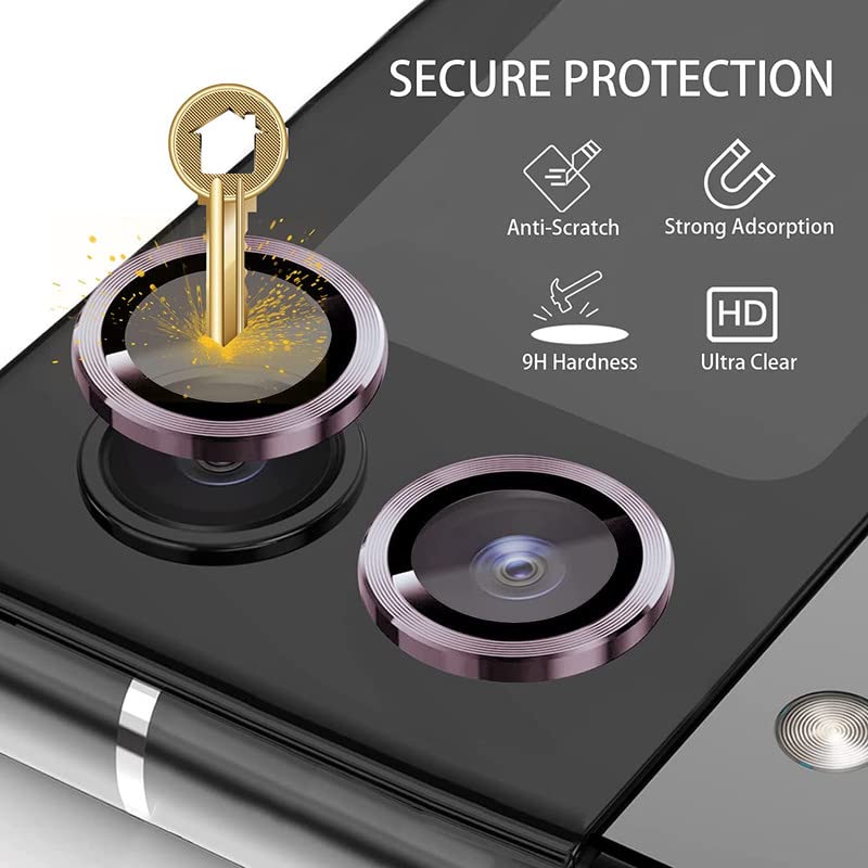 Image of Compatible For Samsung Galaxy Z Flip 4 5G Camera Lens Protector, Alloy Metallic Ring, Individual Anti Scratch Metal Tempered Glass Camera Cover, (Black) [2Pack],