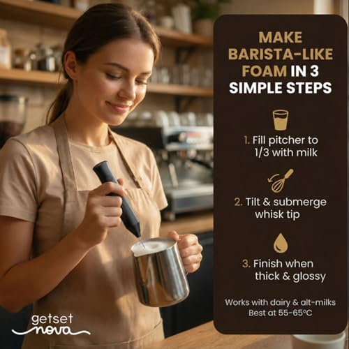 Nova Milk Frother Rechargeable, Coffee Frother WHISKER + FROTHER - Image 7