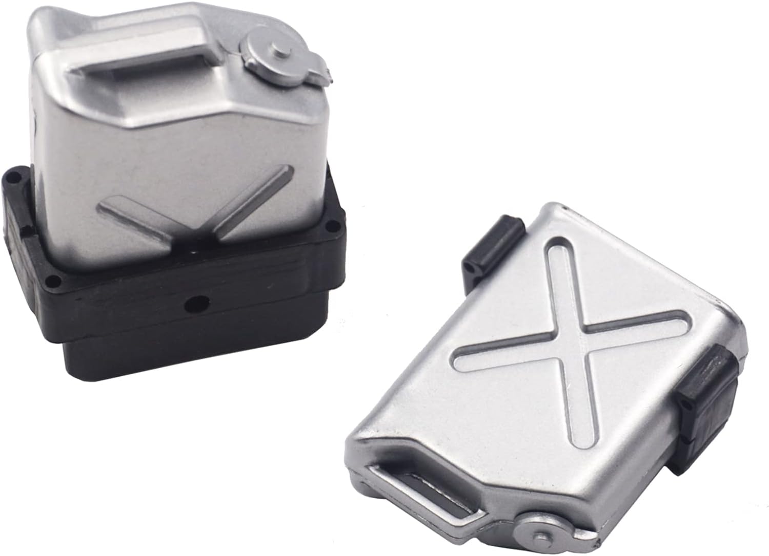 ShareGoo 2PCS Plastic Mini Fuel Tank RC Crawler Decoration Accessories Compatible with Axial SCX10 CC01 RC4WD D90 1/10 RC Crawler Truck Car (Gray)