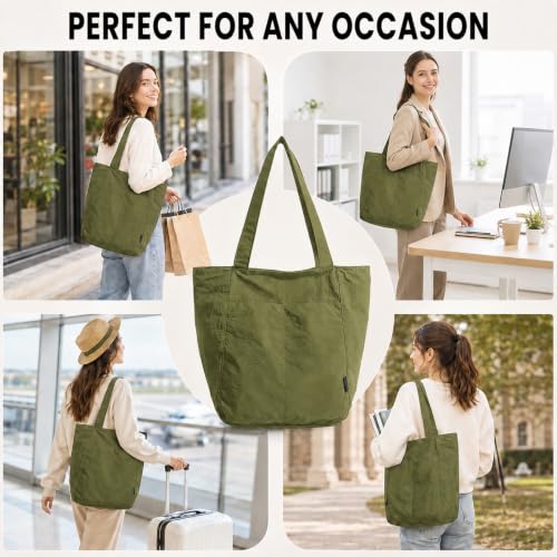 Image of Barsine Tote Bag for Women Unisex Lightweight Nylon Totes Purses and Handbags Large Casual Shoulder Hobo for Travel Gym