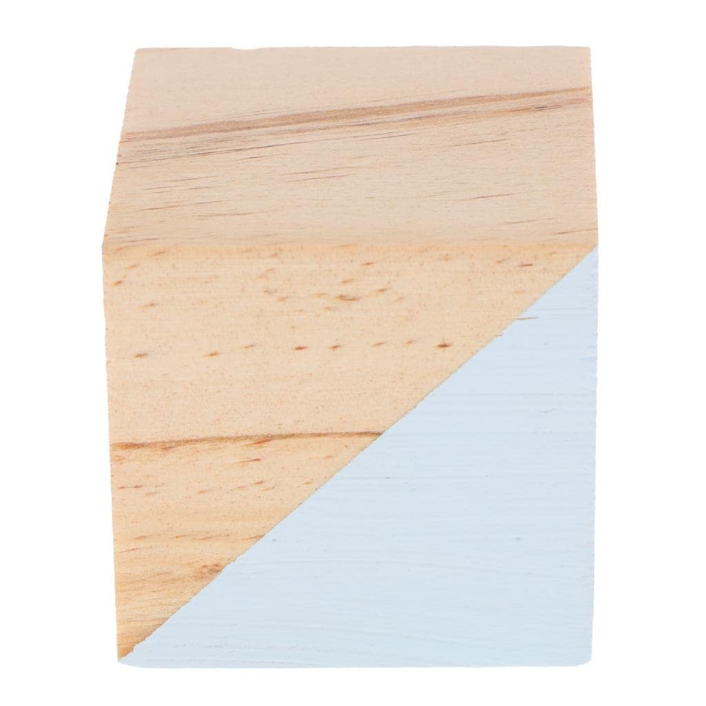 School Bunker Solid Wooden Cube Game Building Block Educational Toy Table Decor Light Blue