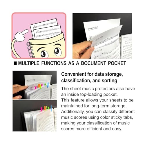 Classeur de musique noir à 30 trous format lettre avec surface antireflet - 6