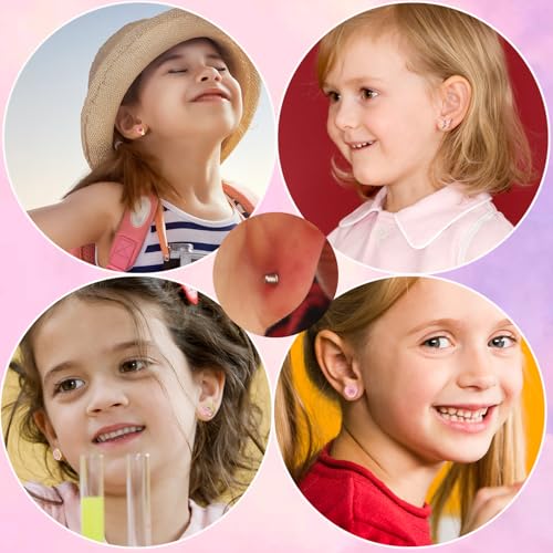 Image of 30 Pairs Mini Screwback Earrings for Girls, Kids & Family - Flat Back Acrylic Earring with Stainless Steel Posts | Assorted Cute Charms | Secure Fit for Daily Wear & Parties
