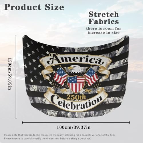 Image of 250th Anniversary Eagle Car Hood Cover Sunshade Windshield Hood All Season Protection Outdoor Foldable Protective Cover, Universal for Cars
