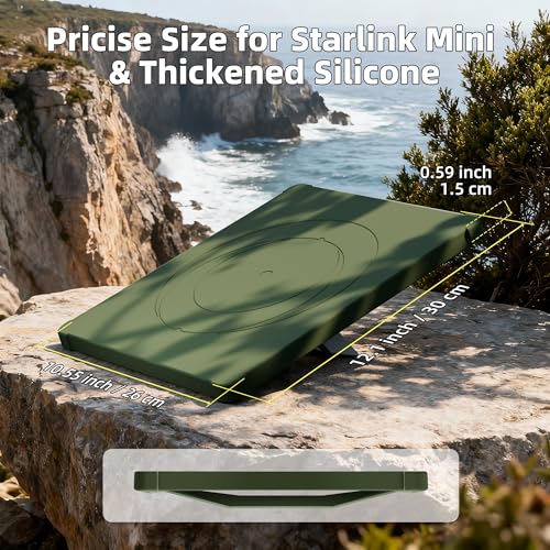 Image of Starlink Mini Cover, Green Starlink Mini Protective Cover Liquid Silicone Sleeve Accessories for Camping Outdoor Protector from Scratching Hailstone