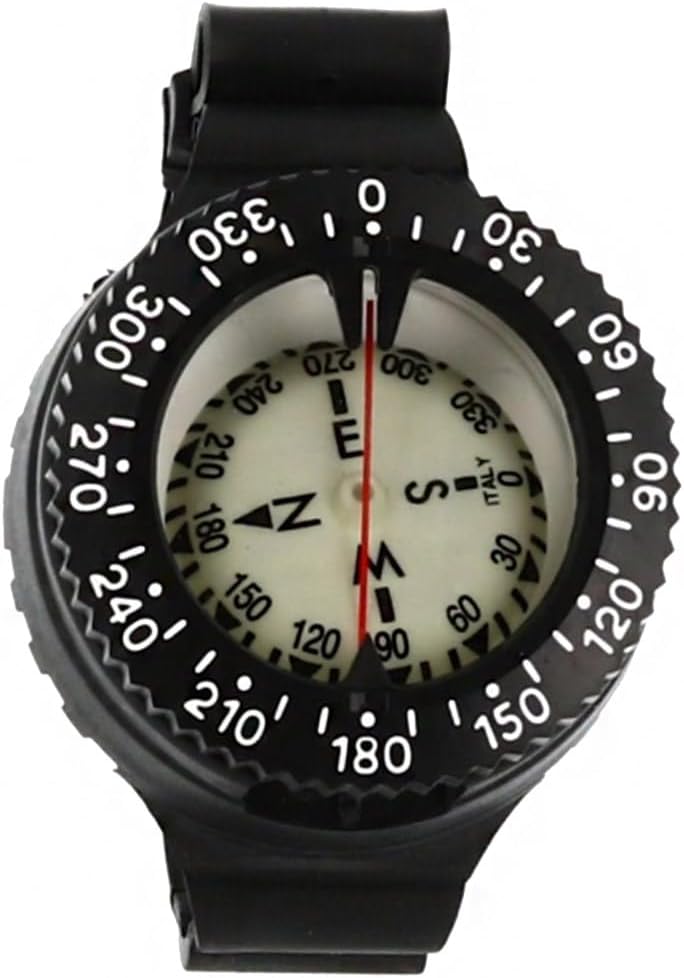 MARES Mission 1C Wrist Compass | Scratch-Resistant Northern Hemisphere Scuba Diving Compass
