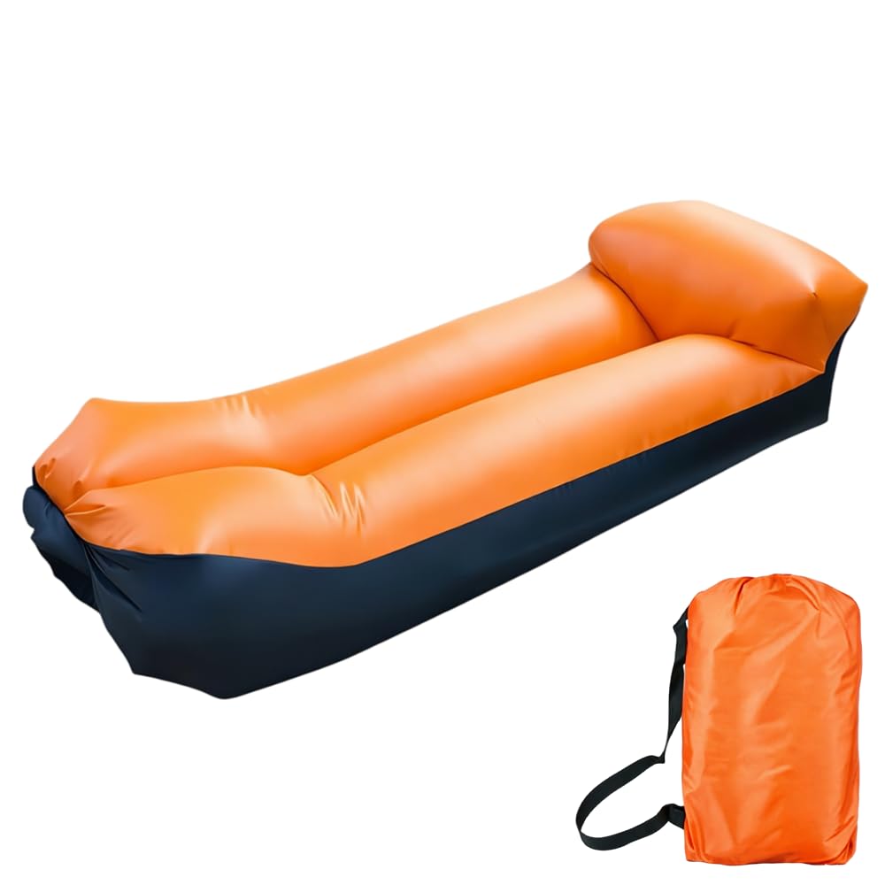 Canapé Gonflable, 230 x 70 cm Hamac Gonflable, Imperméable Canapé Gonflable Camping avec Un Sac de Transport Confortable Portable Idéal pour Le Camping, la Plage, Le Parc et Les Voyages