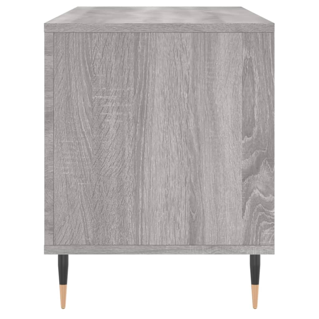 Armadio per dischi grigio Sonoma, 100 x 38 x 48 cm, scaffale in vinile | Armadio LP con gambe in metallo per il soggiorno. Offre molto spazio per dischi e spazio per giradischi.