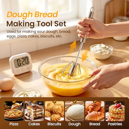 Danish Dough Whisk & Egg Whisk Set for Sourdough Bread, 12 inch Danish Dough Whisk & Egg Whisk Set for Sourdough Bread, 12 inch - Image 5