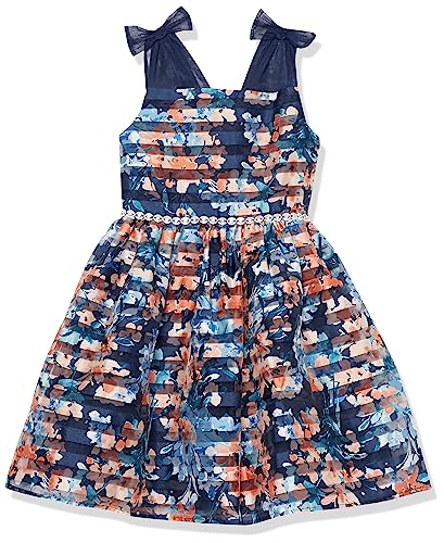 Speechless Girls' Sleeveless Shadow Stripe Organza Party Dress
