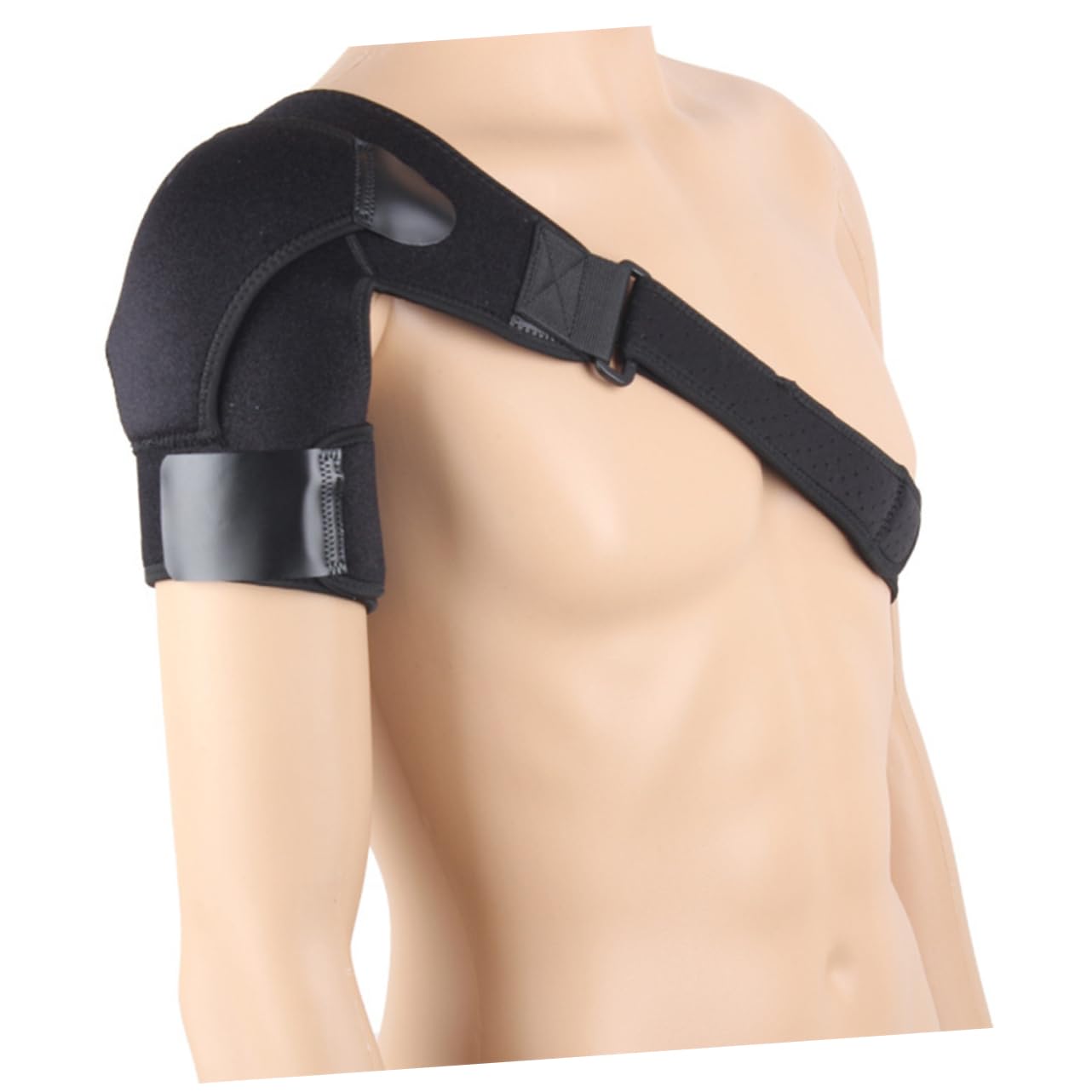 Adjustable Sports Shoulder Belt Protector 95cm Sponge Support for Men Women | Black Color, Diving Material Blend, Gentle Support and Soothing Warmth, Easy Comfortable Wear for Overuse Injuries
