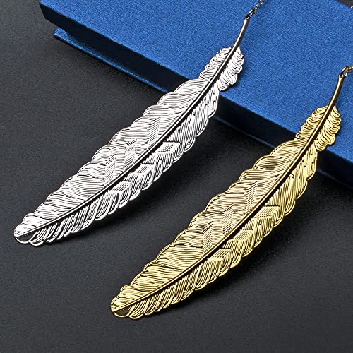 Ctzd Metal Leaf Bookmark Birthday Gift For Teachers Feather 3D Butterfly Book Marks For Christmas Valentine's Day Women Girls Readers Lady Female Book Lover (Gold,Red) #TOP1