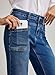 EVALESS Wide Leg Jeans for Woman Trendy High Waisted Stretchy Straight Bootcut Jeans Womens Control Tummy Casual Baggy Denim Pants with Pocket 2026 Outfits Navy Blue Size 12