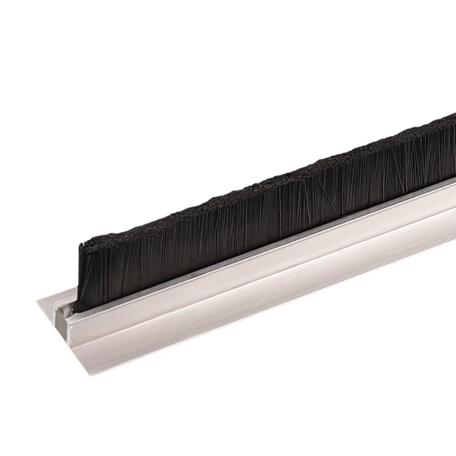 Aluminum Alloy Base Nylon Brush， Aluminum Alloy Draught Excluder Strip, H F T Type, Silver, Height 10-300mm(Silvert Type,30mm)