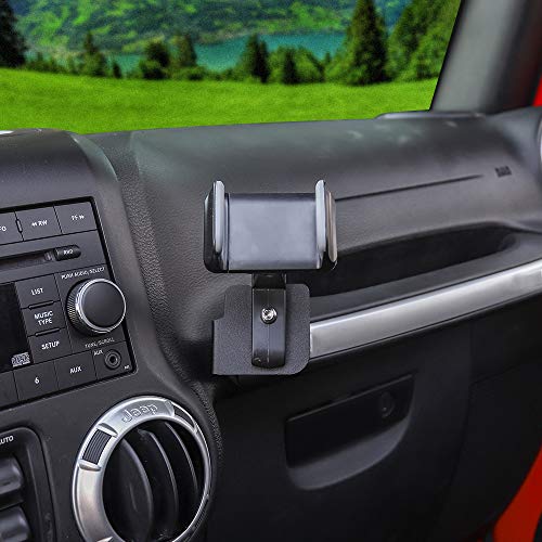 JeCar Multi-Functional JK Phone Holder, 2 in 1 Phone & Walkie Talkie Bracket for Jeep Wrangler 2011-2018 Jeep Wrangler JK JKU, Gray