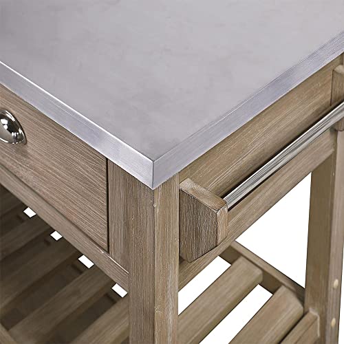 Kitchen-Island-with-Shelves-and-Handle-for-Home-Wood-Home-bar-Serving-carts-on-Wheels-with-Wine-RackGlass-Holder-3-Tier-Kitchen-cart-with-Large-Workstation Kitchen Island with Shelves and Handle for Home Wood Home bar Serving carts on Wheels with Wine RackGlass Holder 3 Tier Kitchen cart with Large Workstation