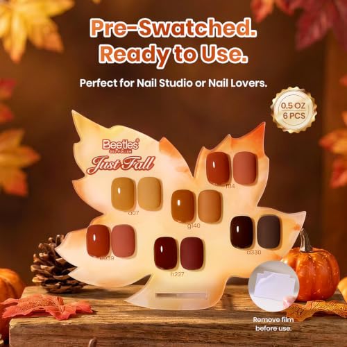 Image of beetles Brown Gel Polish Set - Just Fall Collection, 6 Cozy Mocha Cocoa Nude Colors with Display Color Card, Autumn Warm Neutral Soak Off UV LED Gel Polish for Nail Art DIY Salon Home