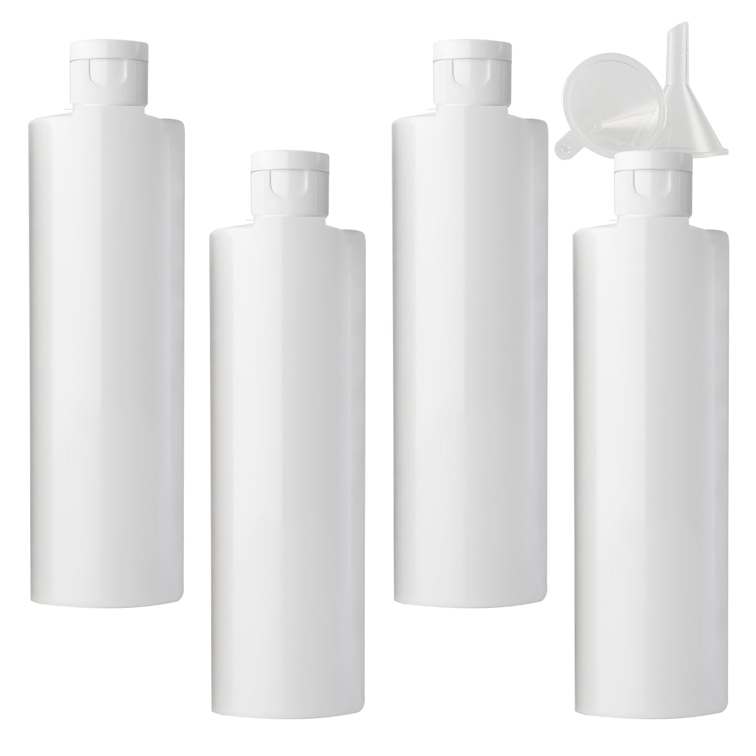 Bottiglie Viaggio 250ml Con Tappo Flip Top - 4 Pezzi Trasparenti Per Shampoo, Lozioni E Cosmetici