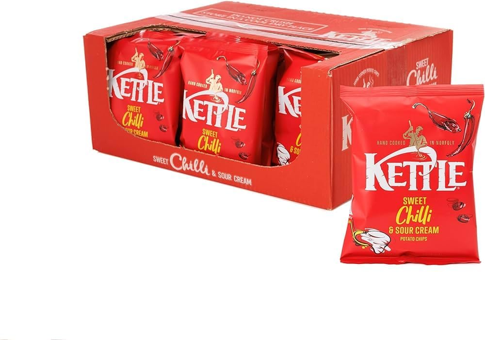 Kettle Chips Hand Cooked Potato Crisps 18 x 40g Sold by Slamtech (Chips Sweet Chilli & Sour Cream)