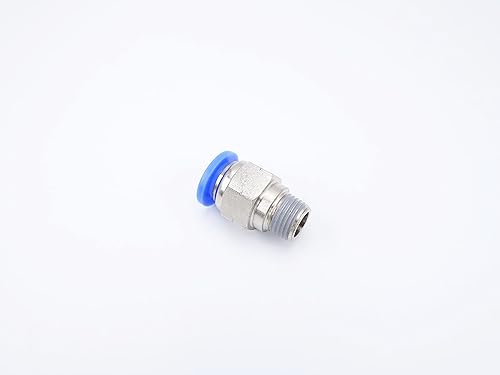 Vista 153 de Empuje para conectar conexión de tubo de 1/8" OD x 1/4" macho NPT rosca, línea de agua recta macho neumática, conectores de empuje rápido